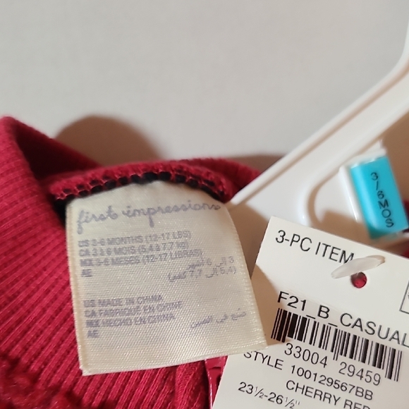 First Impressions Boys Red and Black Plaid Vest Outfit 3 Piece NWT 3-6 Months - Picture 4 of 8